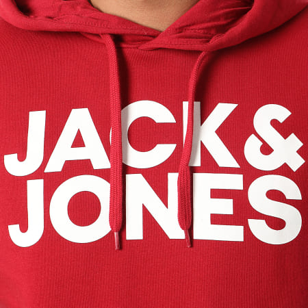 Jack And Jones - Sweat Capuche Corp Logo Rouge