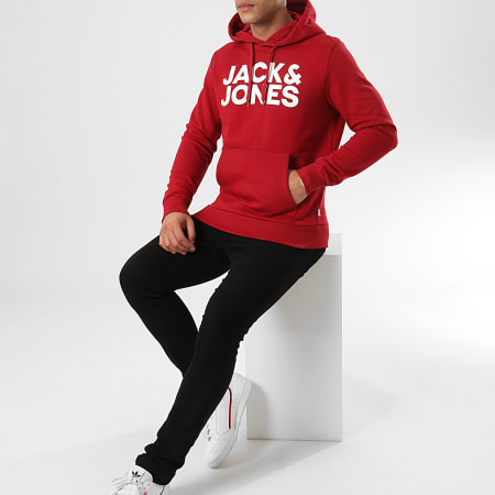 Jack And Jones - Sweat Capuche Corp Logo Rouge