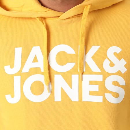 Jack And Jones - Sweat Capuche Corp Logo Jaune