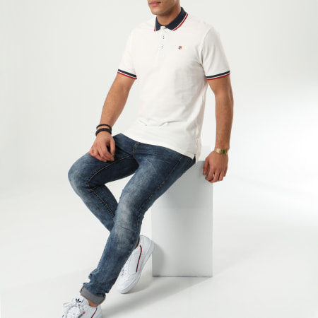 Jack And Jones - Polo Manches Courtes Bluwin Ecru