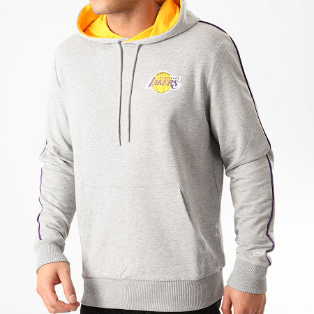 New Era - Sweat Capuche NBA Los Angeles Lakers Piping 12195377 Gris Chiné