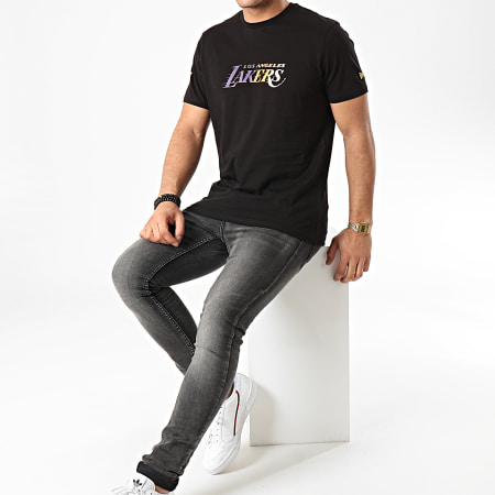 New Era - Tee Shirt Los Angeles Lakers Gradient Wordmark 12195384 Noir