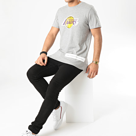 New Era - Tee Shirt NBA Los Angeles Lakers Block Wordmark 12195400 Gris Chiné
