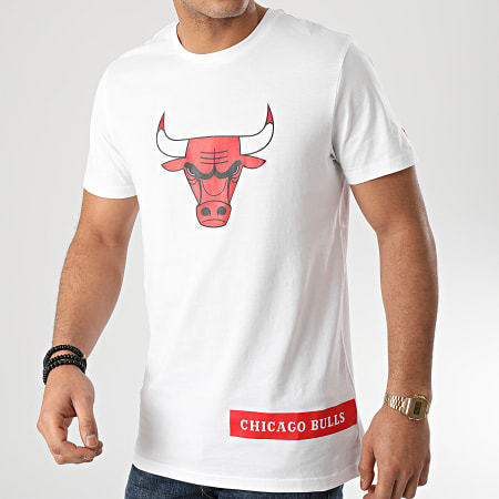 New Era - Tee Shirt NBA Chicago Bulls Block Wordmark 12195402 Blanc