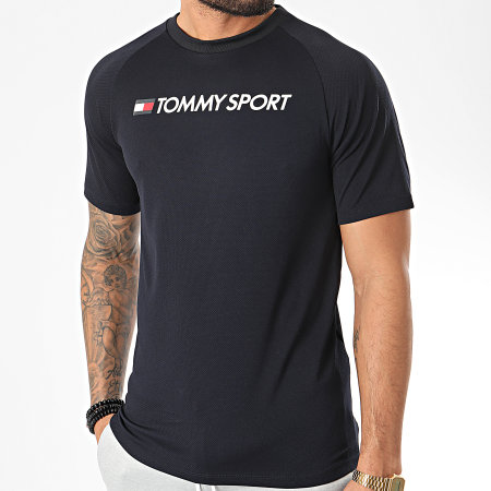Tommy Hilfiger - Tee Shirt Training Top Mesh Logo 0357 Bleu Marine
