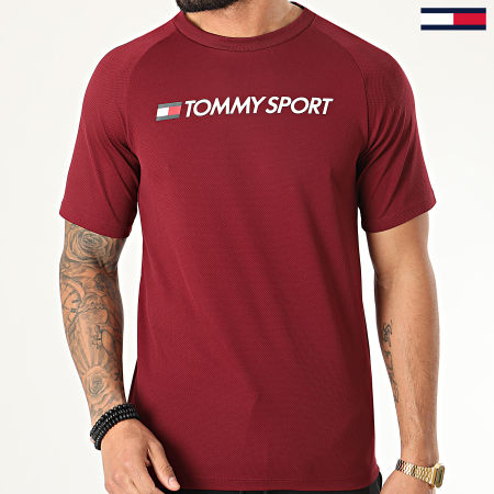Tommy Hilfiger - Tee Shirt Training Top Mesh Logo 0357 Bordeaux