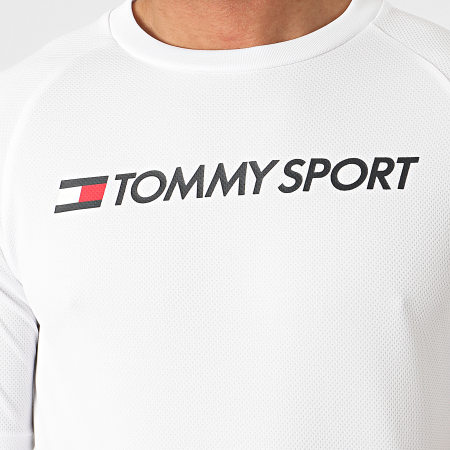 Tommy Hilfiger - Tee Shirt Training Top Mesh Logo 0357 Blanc