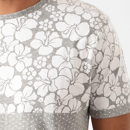 Brave Soul - Tee Shirt Floral Pearl Gris Chiné
