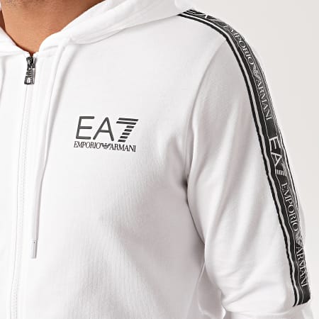 EA7 Emporio Armani - Sweat Zippé Capuche 3HPM24-PJ05Z Blanc