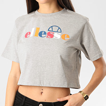 Ellesse - Tee Shirt Crop Femme Ralia SGE07371 Gris Chiné