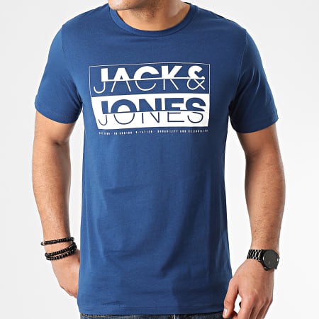 Jack And Jones - Tee Shirt Eddie Bleu Indigo