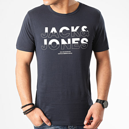 Jack And Jones - Tee Shirt Eddie Bleu Marine
