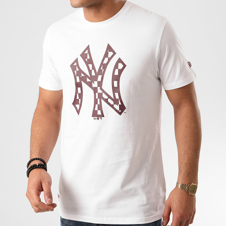 New Era - Tee Shirt MLB Infill Logo New York Yankees 12195439 Blanc