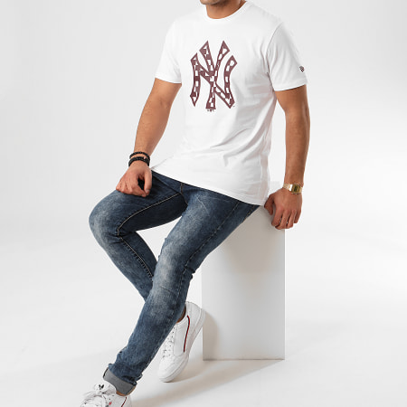 New Era - Tee Shirt MLB Infill Logo New York Yankees 12195439 Blanc
