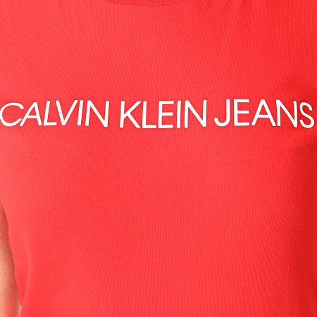 Calvin Klein - Tee Shirt Slim Femme Institutional Logo 3127 Rouge