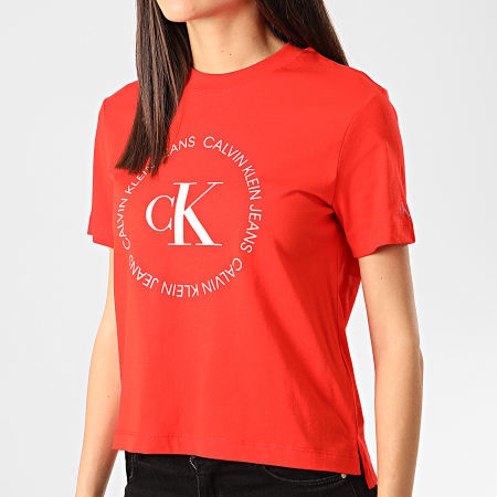 Calvin Klein - Tee Shirt Femme Round Logo 3544 Orange