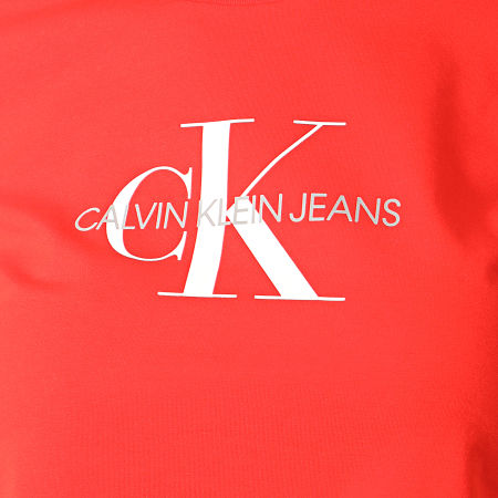 Calvin Klein - Tee Shirt Crop Femme Monogram Modern 3692 Orange