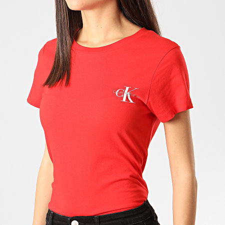 Calvin Klein - Lot De 2 Tee Shirts Slim 4364 Rouge Rose