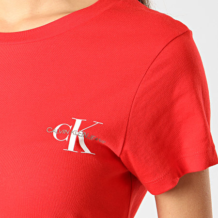 Calvin Klein - Lot De 2 Tee Shirts Slim 4364 Rouge Rose
