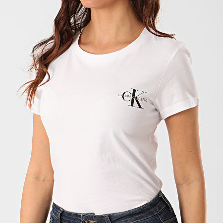 Calvin Klein - Lot De 2 Tee Shirts Slim Femme 4364 Blanc