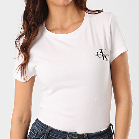 Calvin Klein - Lot De 2 Tee Shirts Slim Femme 4364 Blanc