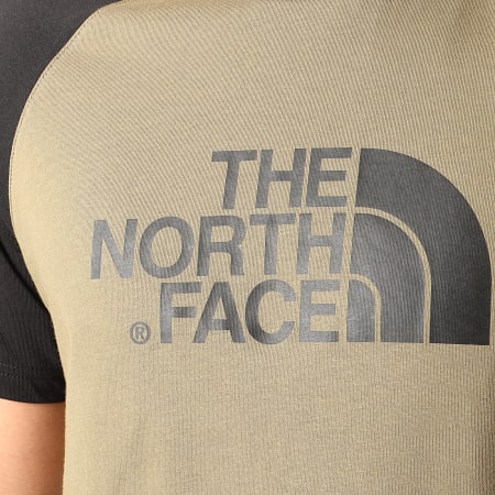The North Face - Tee Shirt Raglan Easy A37FV Vert Kaki Noir