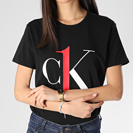 Calvin Klein - Tee Shirt Slim Femme QS6436E Noir