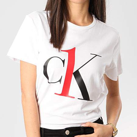 Calvin Klein - Tee Shirt Slim Femme QS6436E Blanc