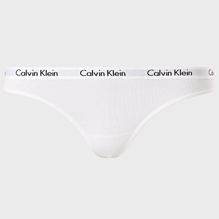 Calvin Klein - Lot De 3 Strings Femme QD3587E Blanc Gris Chiné Rose