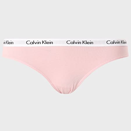 Calvin Klein - Lot De 3 Culottes Femme QD3588E Blanc Gris Chiné Rose