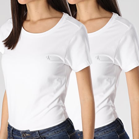 Calvin Klein - Lot De 2 Tee Shirts Femme QS6442E Blanc