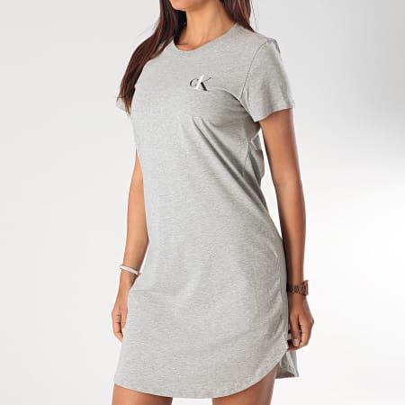 Calvin Klein - Robe Tee Shirt QS6358E Gris Chiné