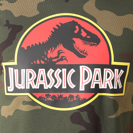 Jurassic Park - Tee Shirt Jurassic Park Original Logo Camouflage Vert Kaki