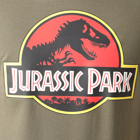 Jurassic Park - Tee Shirt Jurassic Park Original Logo Vert Kaki