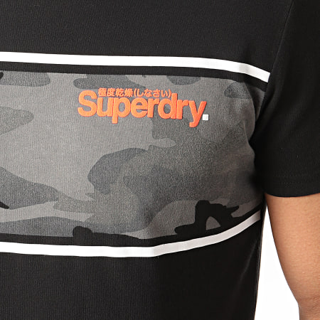 Superdry - Tee Shirt Core Logo Camo Stripe M1010084A Noir Camouflage