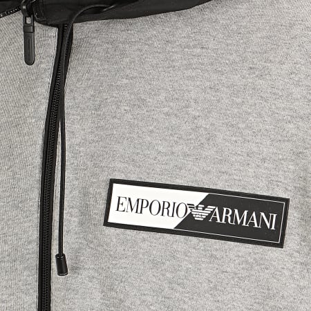 Emporio Armani - Veste Zippée Capuche Réversible 3H1B92-1NSFZ Noir Gris Chiné
