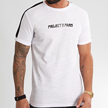 Project X Paris - Tee Shirt A Bandes 2010109 Blanc