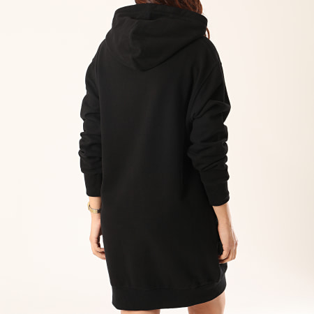 Calvin Klein - Robe Sweat Capuche Femme Round Logo 3596 Noir