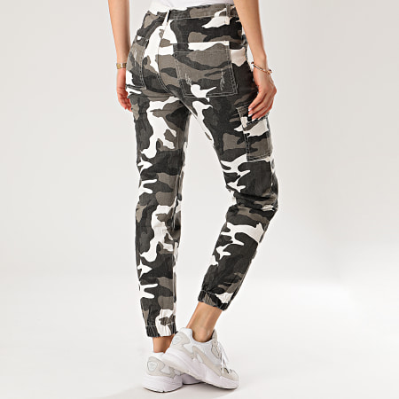Girls Outfit - Jogger Pant Jean Femme DZ330 Gris Anthracite Camouflage