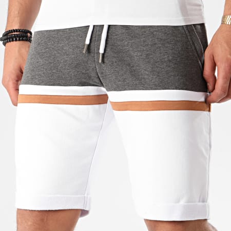 LBO - Pantaloncini da jogging Tricolore 1058 Antracite Bianco Cammello