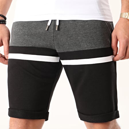 LBO - Pantaloncini da jogging Tricolour 1059 Nero Antracite Bianco
