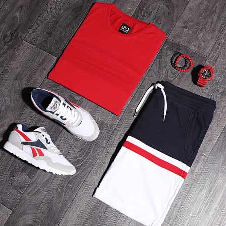 LBO - Pantaloncini da jogging tricolore 1060 Navy Red White