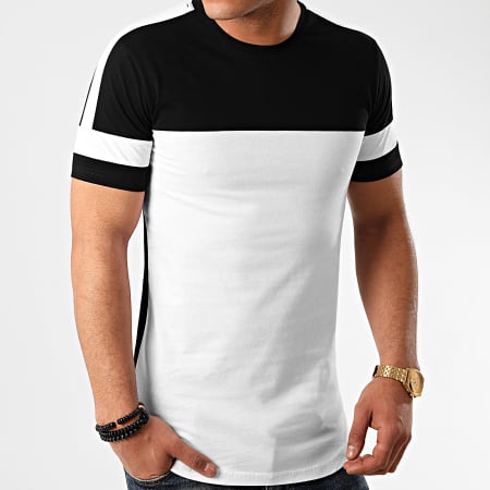 LBO - Maglietta oversize con strisce 1029 nero bianco