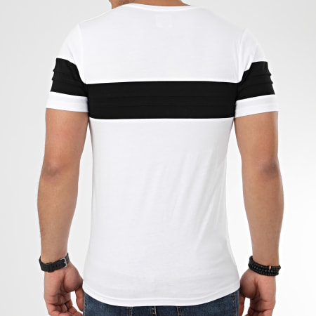 LBO - Tee Shirt Avec Empiecement Noir 1036 Blanc