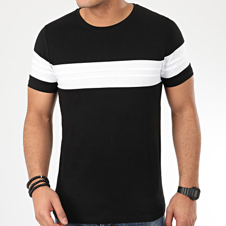 LBO - Tee Shirt Avec Empiecement Blanc 1037 Noir