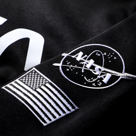 NASA - Sweat Capuche Patches Black And White Noir