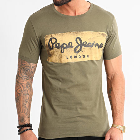Pepe Jeans - Tee Shirt Charing PM503215 Vert Kaki