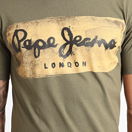 Pepe Jeans - Tee Shirt Charing PM503215 Vert Kaki