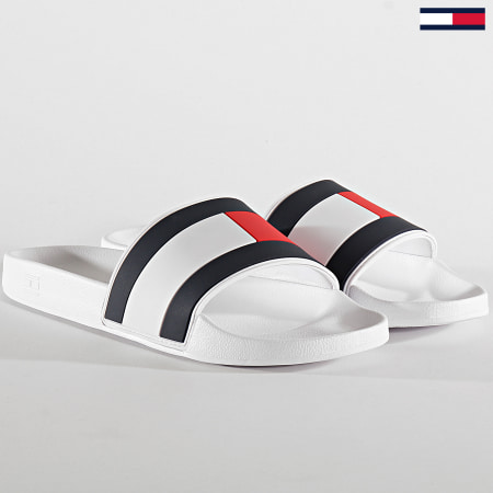 Tommy Hilfiger - Claquettes Essential Flag Pool 2327 White