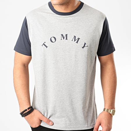 Tommy Hilfiger - Tee Shirt 1785 Gris Chiné Bleu Marine